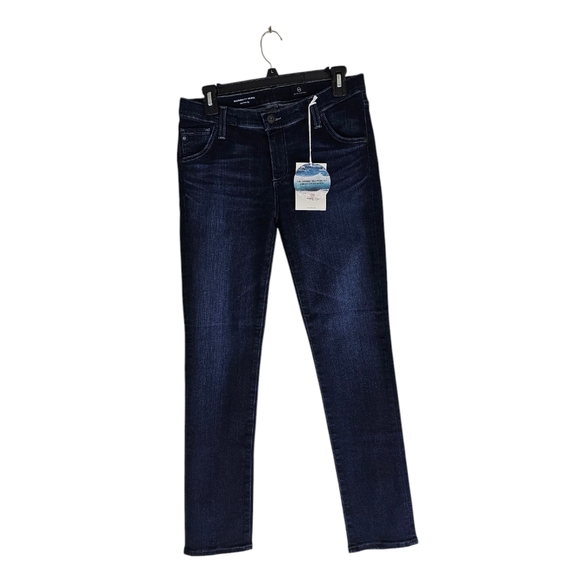 AG Adriano Goldschmied Maternity Prima Cigarette Leg Mid Rise Blue Jeans 27 NWT - Picture 1 of 9